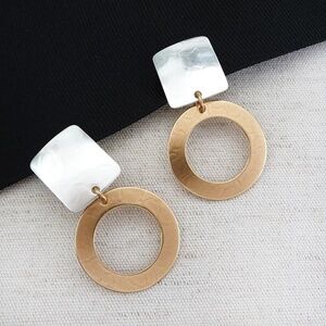 Marjorie Baer Earrings with Clips, Modern Mix Metal Hoops, Clip-On NWT